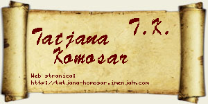 Tatjana Komosar vizit kartica